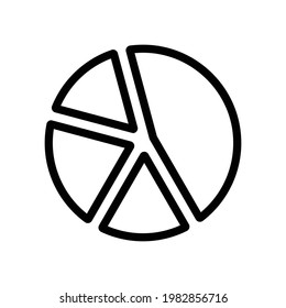 Pie chart icon, Line Vector graphics