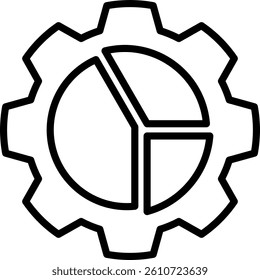 Pie Chart Icon Line Vector Illustration