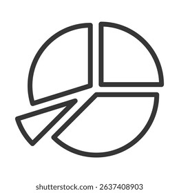 Pie Chart Icon Lineal Style Vector Illustration