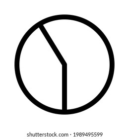 icono de gráfico circular o logotipo símbolo de signo aislado ilustración vectorial - iconos vectoriales de estilo negro de alta calidad
