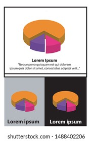 Pie Chart icon or logo in modern flat style. High quality black pictogram for web site design and mobile apps. Vector illustration on a white background