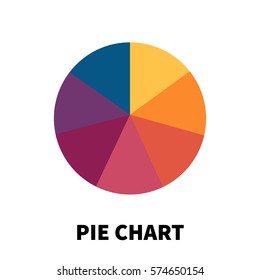 Pie Chart icon or logo in modern flat style. High quality pictogram for web site design and mobile apps. Vector illustration on a white background.