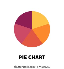 Pie Chart icon or logo in modern flat style. High quality pictogram for web site design and mobile apps. Vector illustration on a white background.