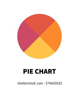 Pie Chart icon or logo in modern flat style. High quality pictogram for web site design and mobile apps. Vector illustration on a white background.
