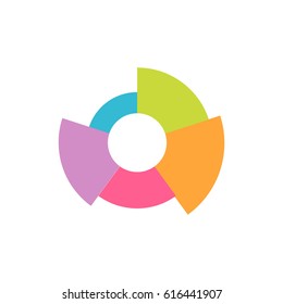 Pie Chart icon or logo in modern flat style. High quality black pictogram for web site design and mobile apps. Vector illustration on a white background.