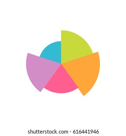 Pie Chart icon or logo in modern flat style. High quality black pictogram for web site design and mobile apps. Vector illustration on a white background.