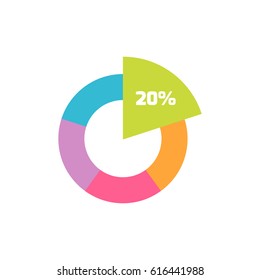 Pie Chart icon or logo in modern flat style. High quality black pictogram for web site design and mobile apps. Vector illustration on a white background.