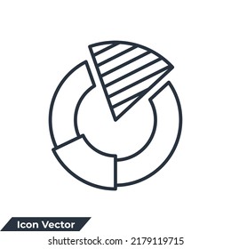 Logo des Kuchendiagramms, Vektorgrafik. Diagramm-Symbolvorlage für Grafik- und Webdesign-Sammlung