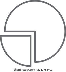 pie chart icon. Modern icon in flat style. Vector illustration with business theme. Detailed outline icon