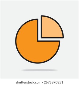Icono de gráfico circular en estilo moderno para el diseño de datos y estadísticas comerciales