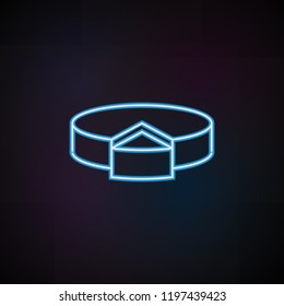 pie chart icon in neon style. One of Mobile banking collection icon can be used for UI, UX