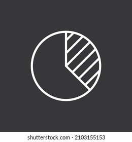 Pie chart icon on grey background