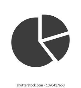 Pie chart icon on white background. Vector Illustration