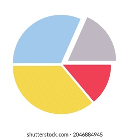 Pie-Diagramm-Symbol auf weißem Hintergrund
