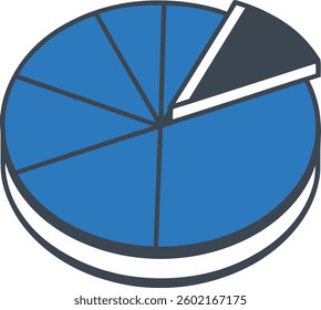 Pie Chart Icon on White Background