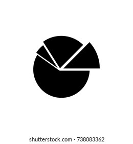pie chart icon on white background