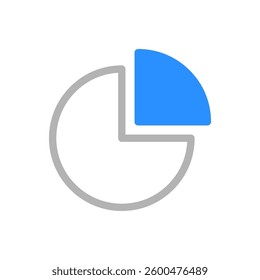 Pie Chart Icon with One Quarter Selected