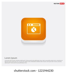 Pie Chart Icon Orange Abstract Web Button - Free vector icon
