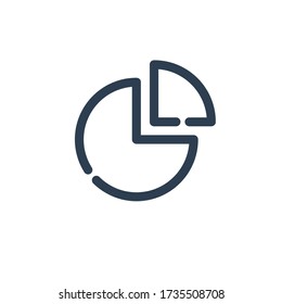 pie chart icon outline blue
