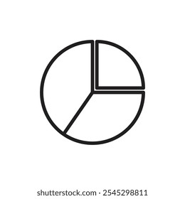 Signo de conjunto de esquema de icono de gráfico circular