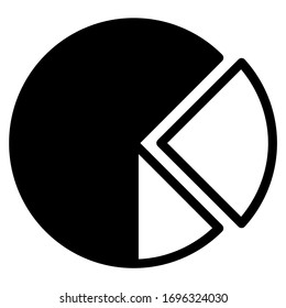 pie chart. icon with outline style, perfect pixels and base size of 64x64 px. Suitable for website design, logos, applications and UI.