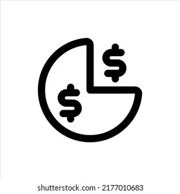 Pie Chart icon, Outline Style, Vector Editable