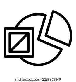 Pie chart icon outline vector. Traffic freight. Transport cargo