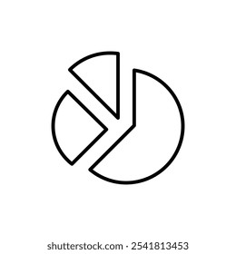 Icono de gráfico circular Vector de contorno para Web ui