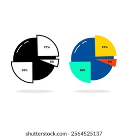 Pie chart icon pack illustration