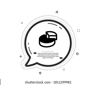 Pie chart icon. Quote speech bubble. Presentation 3d graph sign. Market analytics symbol. Quotation marks. Classic pie chart icon. Vector