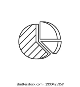 Pie Chart Icon. Pie Chart Related Vector Line Icon. Isolated on White Background. Editable Stroke.