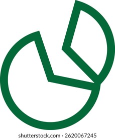 Pie chart icon representing data visualization, statistics, and analytics, designed in a clean and modern style for business, finance, or reporting applications.