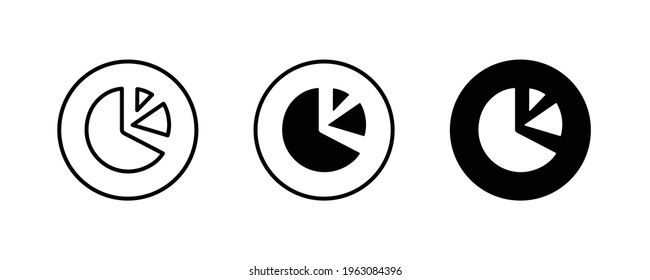 Pie chart icon, round circle infographic chart, Round circular hub icons button, vector, sign, symbol, logo, illustration, editable stroke, flat design style isolated on white linear pictogram