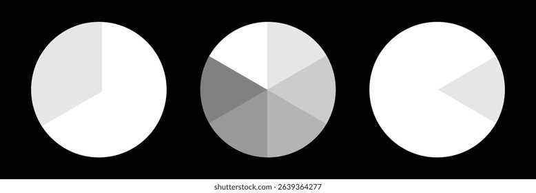 Pie chart icon. Pie chart icon set.