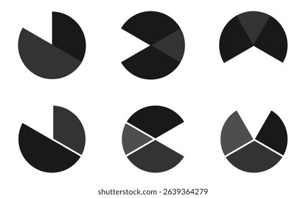 Pie chart icon. Pie chart icon set.