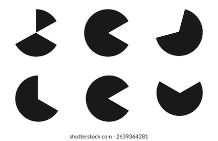 Pie chart icon. Pie chart icon set.