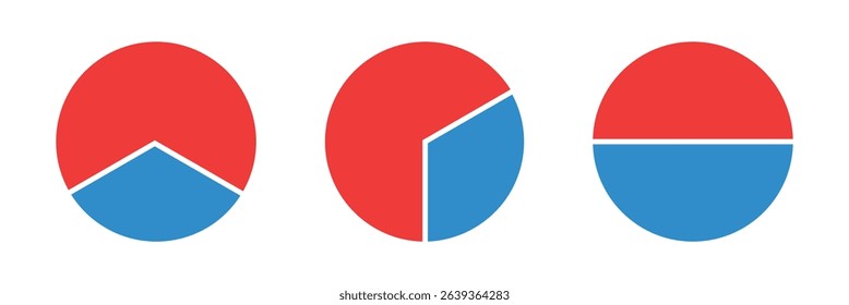 Pie chart icon. Pie chart icon set.