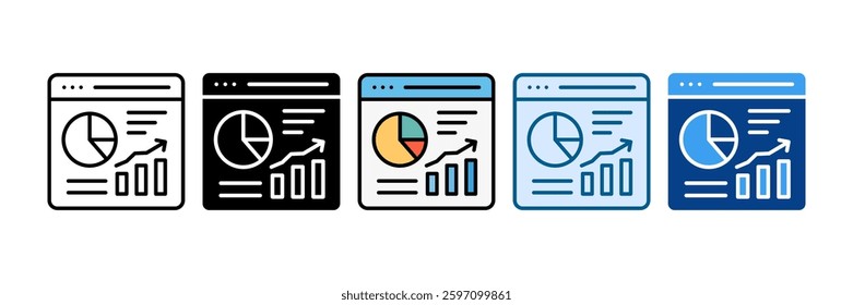 Pie Chart Icon Set Multiple Style Collection