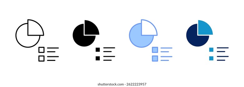 Pie Chart Icon Set Multiple Style Collection