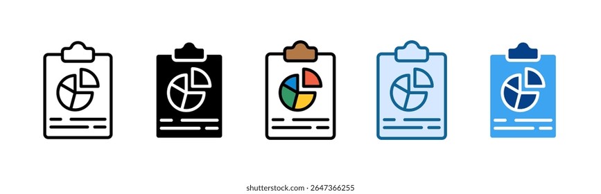 Pie Chart Icon Set Multiple Style Collection