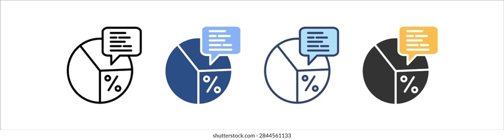 Pie Chart Icon Set Multiple Style Collection