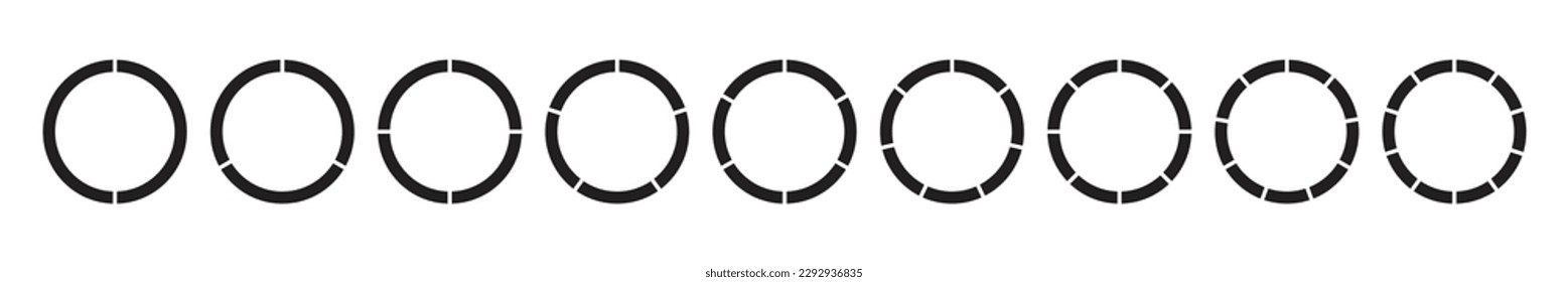 Pie chart icon set. Stock vector