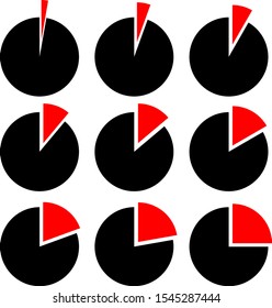 Pie Chart Icon Set Vector Illustration