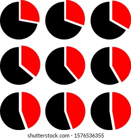 Pie Chart Icon Set Vector Illustration