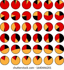 Pie Chart Icon Set Vector Illustration