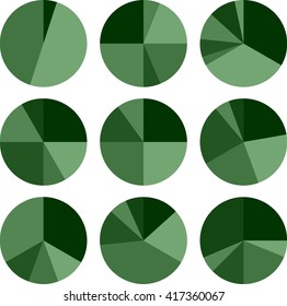 Pie Chart Icon Set Vector Illustration