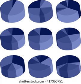 Pie Chart Icon Set Vector Illustration