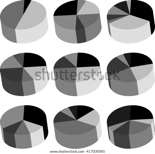 Pie Chart Icon Set\
Vector Illustration
