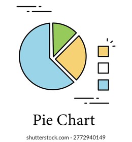 Pie Chart Icon Showing Percentage Breakdown And Data Comparison