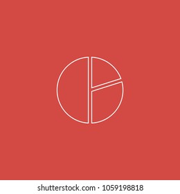 pie chart icon. sign design. red background